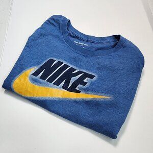 Nike The Nike Tee Blue Large Athletic Cut Logo T Shirt